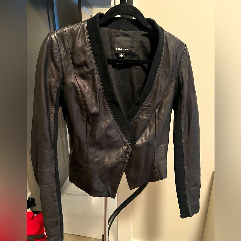 Black leather jacket